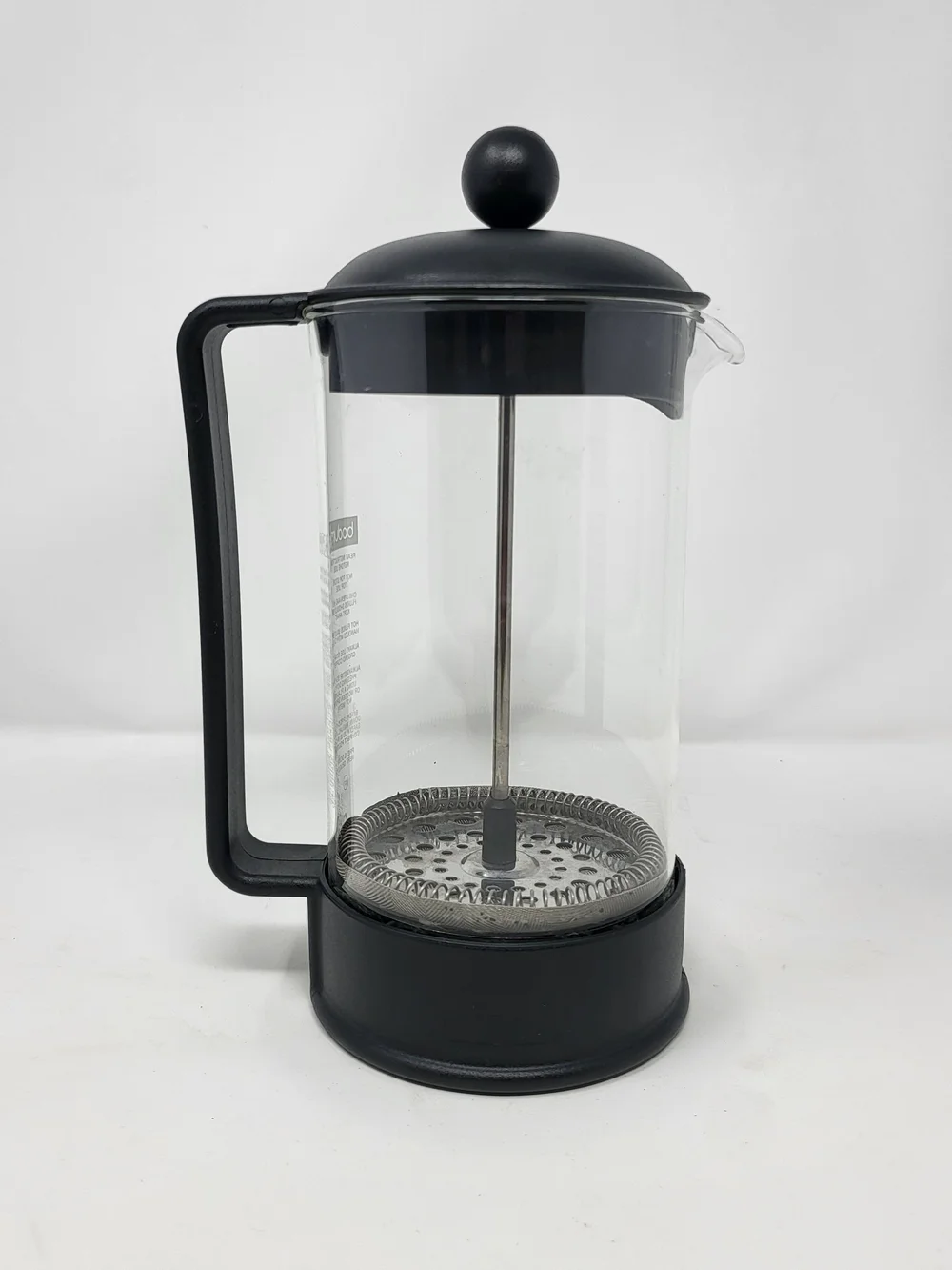Bodum Black French Press Coffee Maker with Clear Glass Carafe